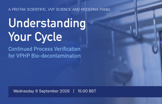 Understanding Your Cycle: Continued Process Verification for VPHP Bio-decontamination, Wednesday 9 September 2026